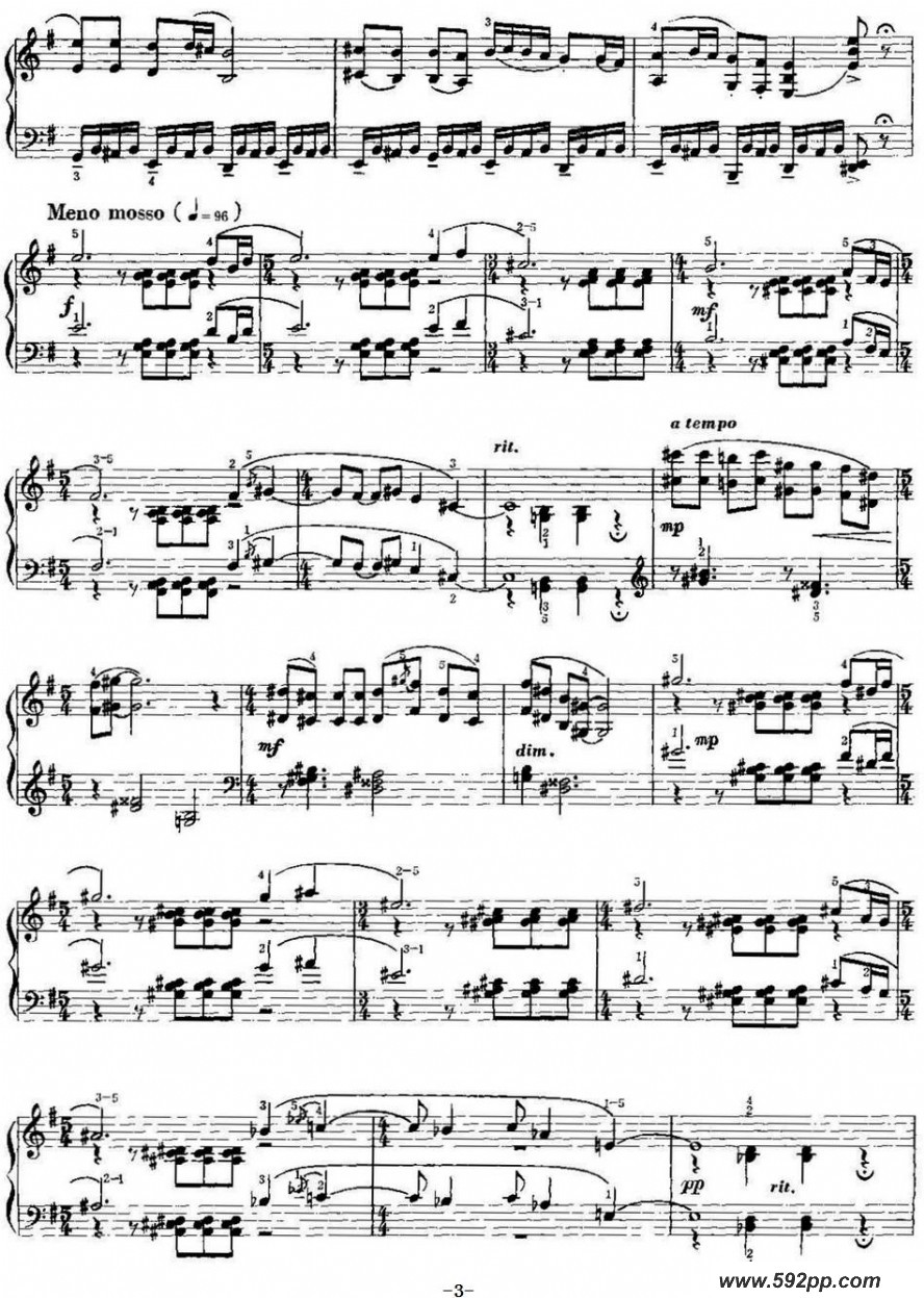 歌曲中国钢琴名曲30首:第一新疆舞曲的简谱歌谱下载