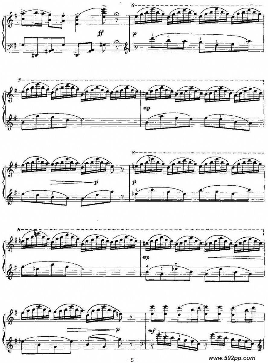 歌曲中国钢琴名曲30首:第一新疆舞曲的简谱歌谱下载