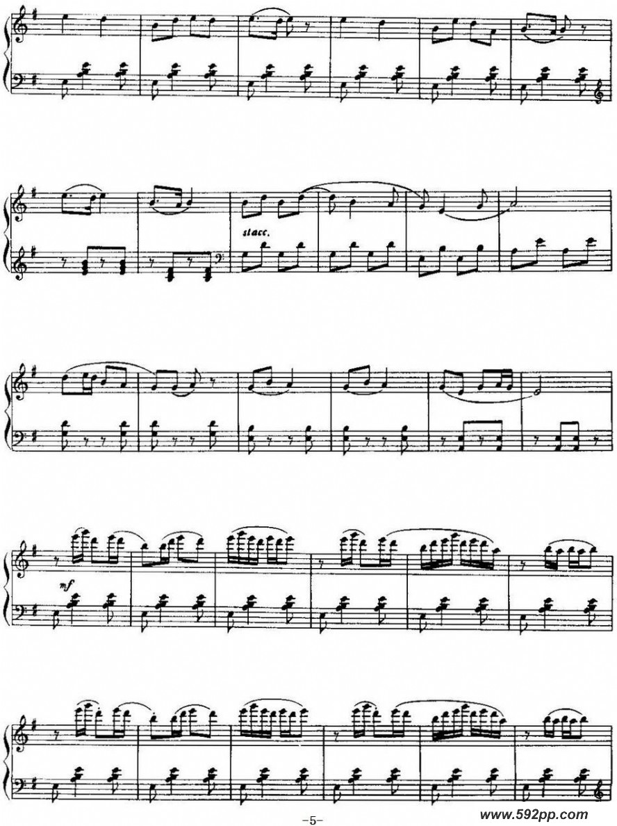 歌曲中国钢琴名曲30首:采茶扑蝶的简谱歌谱下载