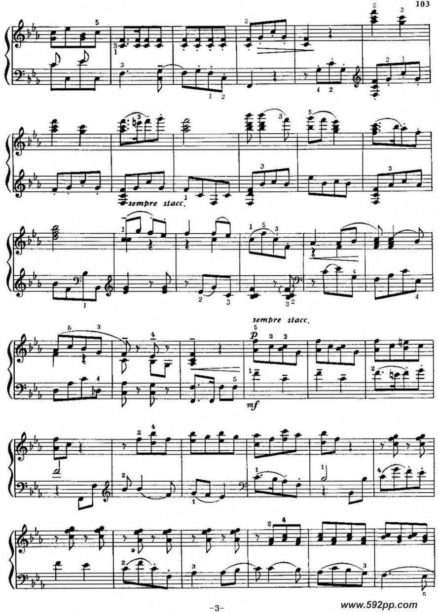 歌曲中国钢琴名曲30首:山丹丹开花红艳艳的简谱歌谱下载