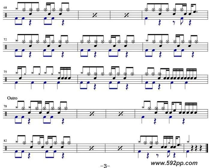 歌曲爵士鼓谱:五月天-星空的简谱歌谱下载