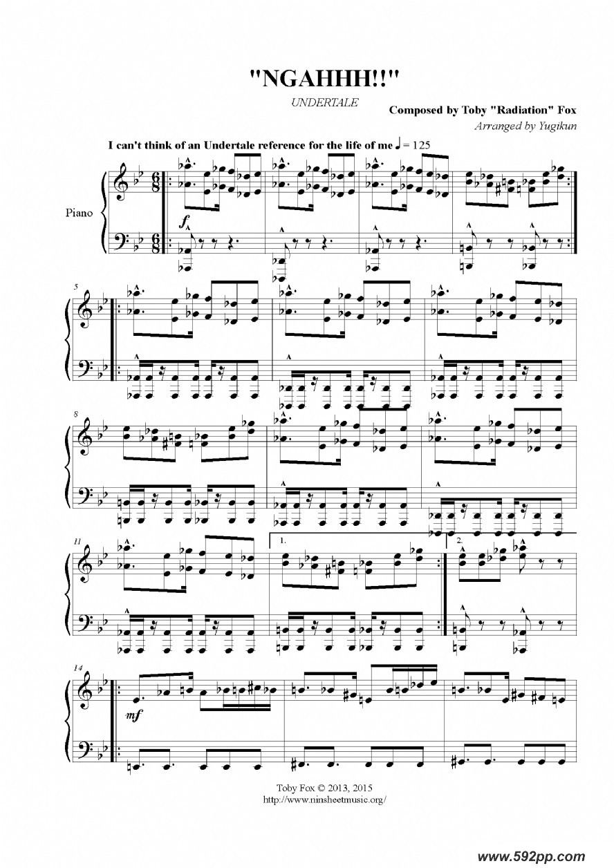 歌曲NGAAHH!的简谱歌谱下载
