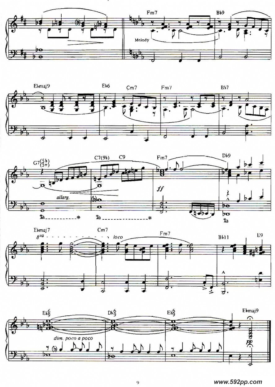 歌曲100首欧美流行歌曲钢琴独奏:fools rushin的简谱歌谱下载