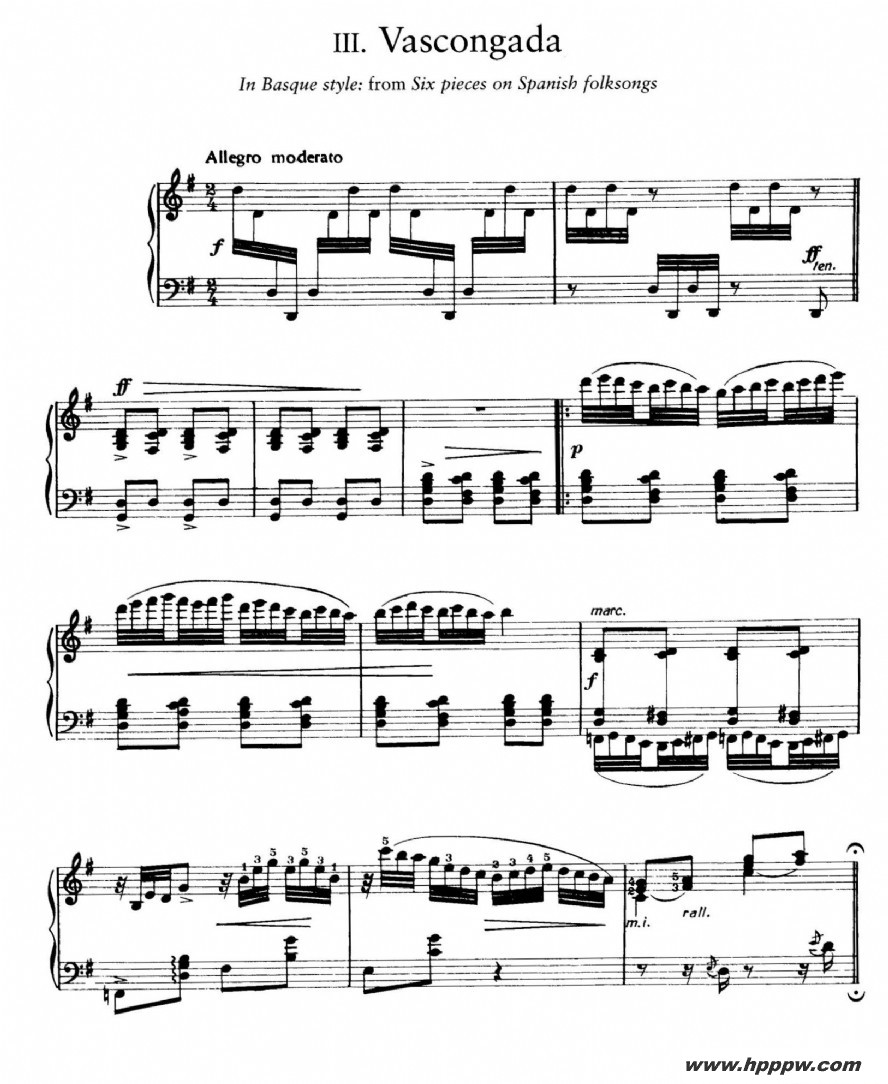 six pieces on spanish folksongs h.125ļ׸