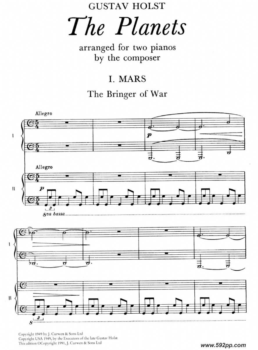 歌曲the planets op.32的简谱歌谱下载
