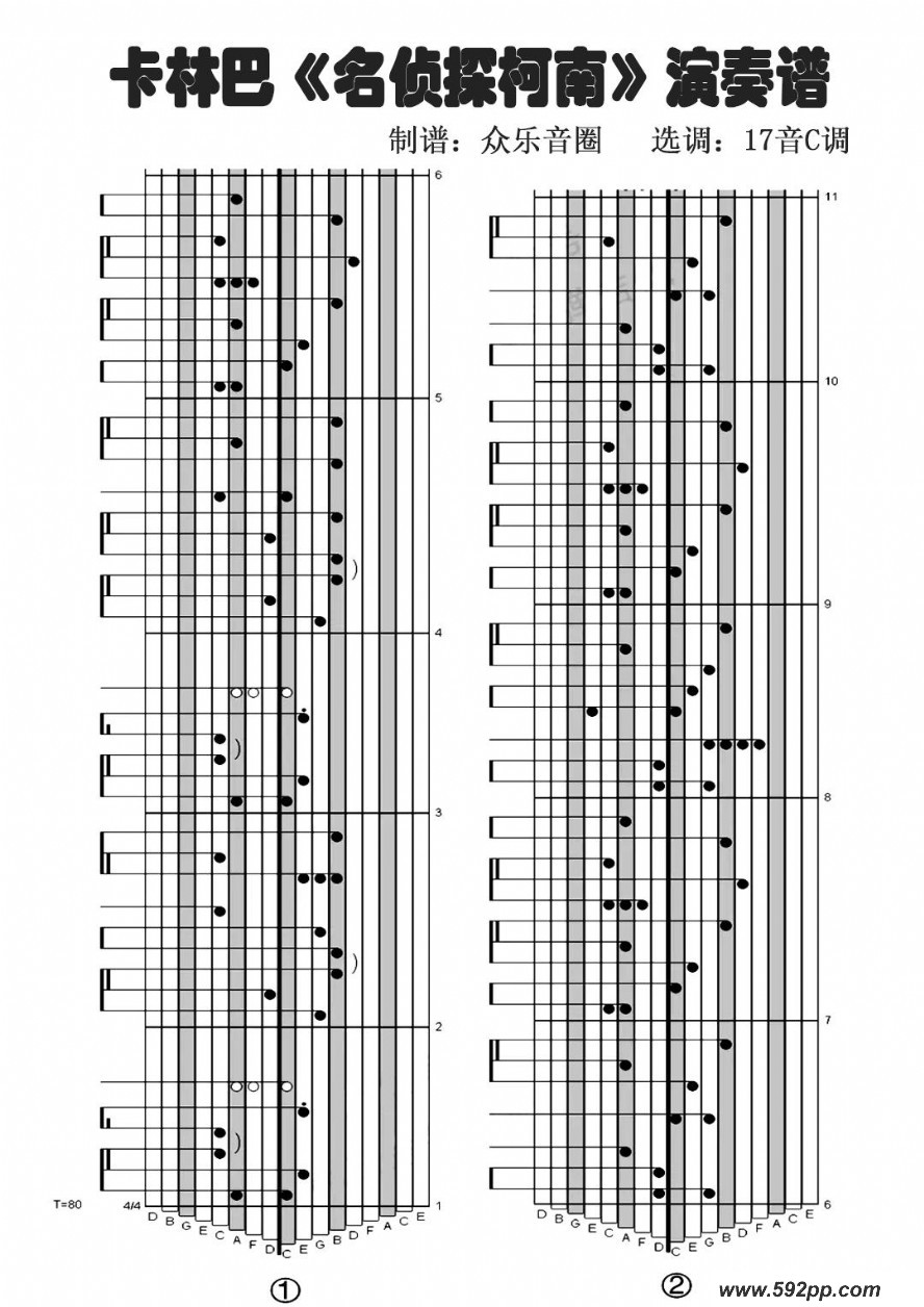 歌曲名侦探柯南的简谱歌谱下载