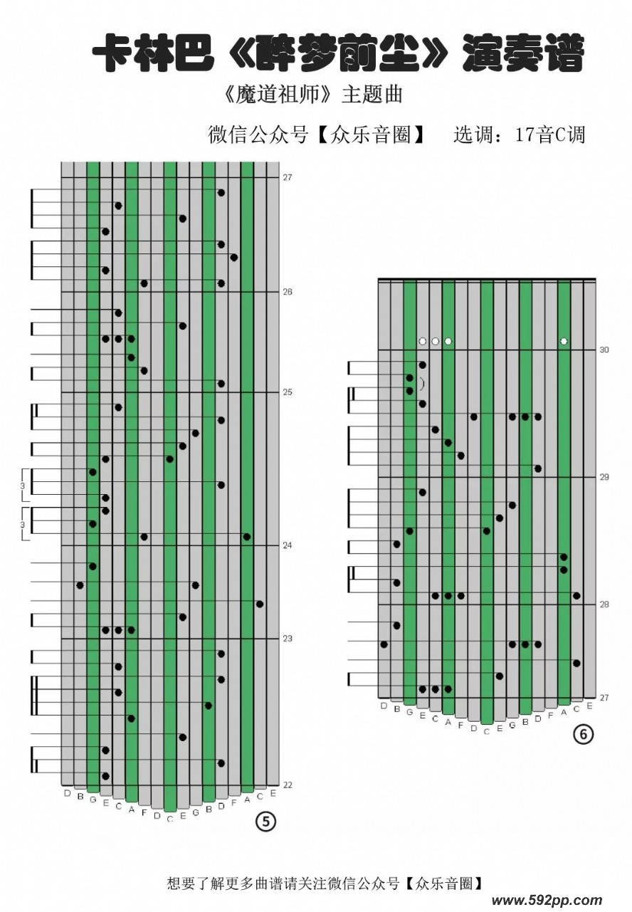 歌曲醉梦前尘的简谱歌谱下载