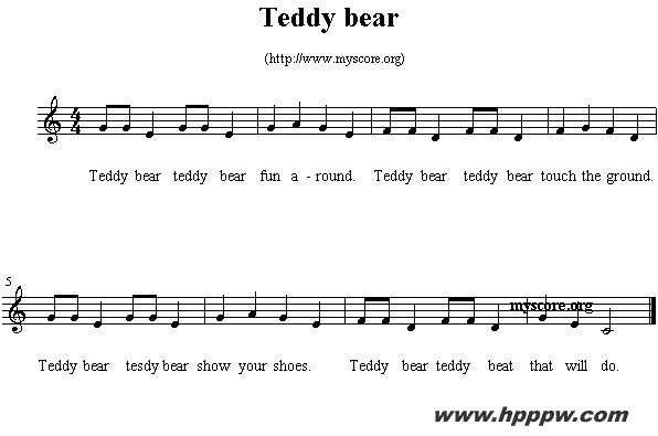 歌曲teddy bear的简谱歌谱下载