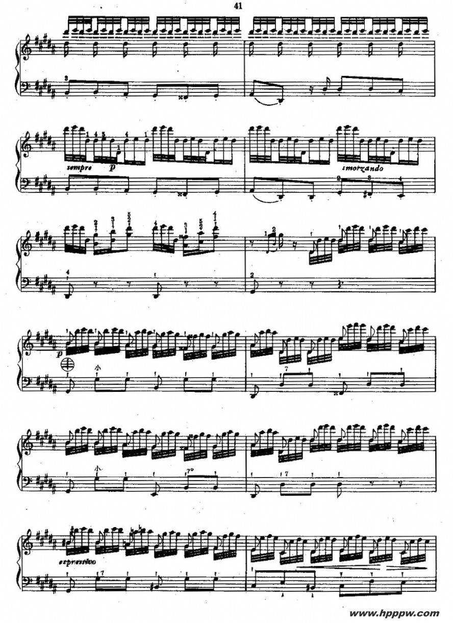 歌曲李斯特 - 钟  的简谱歌谱下载