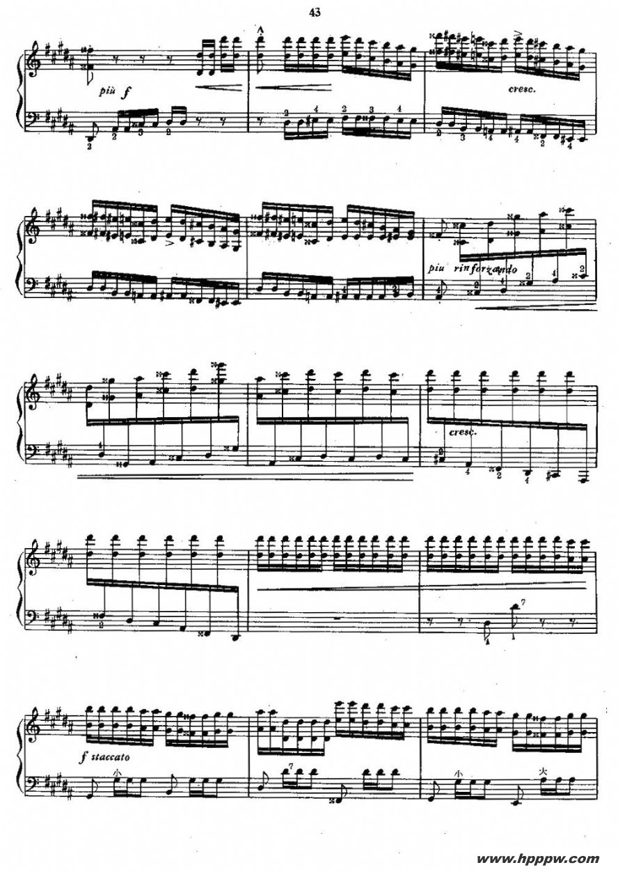 歌曲李斯特 - 钟  的简谱歌谱下载