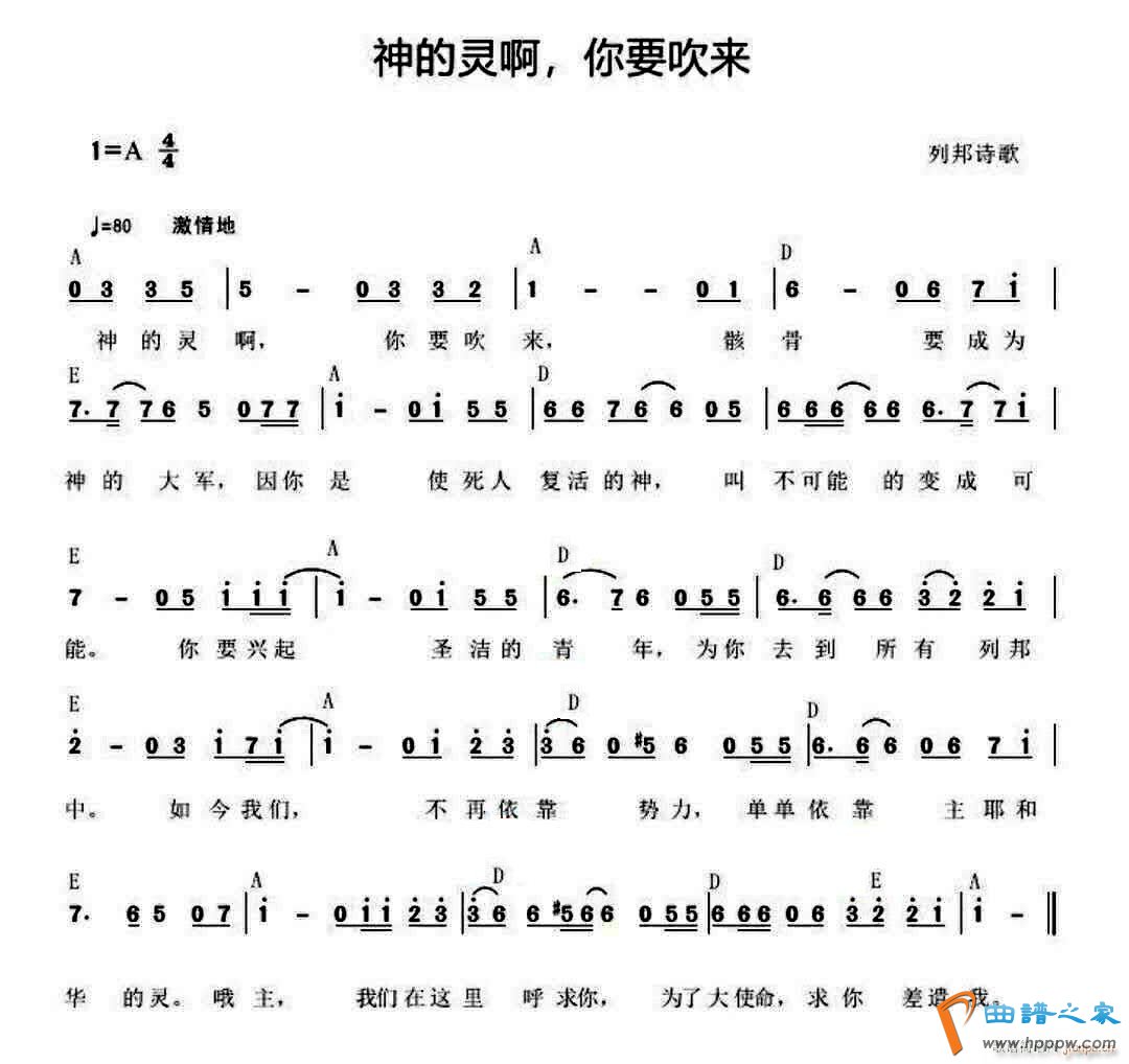 神的灵啊 你要吹来 和弦(十字及以上)1